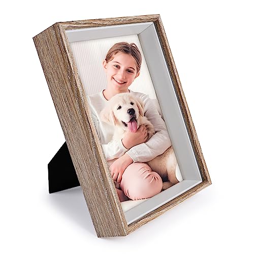 Czemo Holz Bilderrahmen, 10x15cm Bilderrahmen Fotogalerie Fotorahmen Portraitrahmen Rahmen Frame Horizontal/Hochformat Fotorahmen für den Schreibtisch oder Familie Hochzeit Geschenke, Hellbraun C6 von Czemo