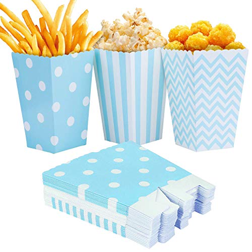 Czemo Popcorn Tüten Klein Papertüte Popcorn-Boxen für Party Snacks, Süßigkeiten, Popcorn und Geschenke, 36 Stück (Blau) von Czemo