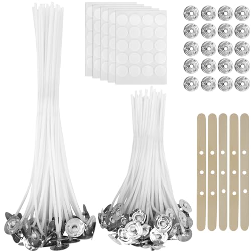 Kerzendochte für Kerzen, 150 Stück Dochte Set für Kerzen 2 Verschiedenen Größen Kerzendocht Rauchfrei Kerzen Docht Set Cotton Candle Wick Kerzen Selber Machen Set (10/15cm) von Czkonore