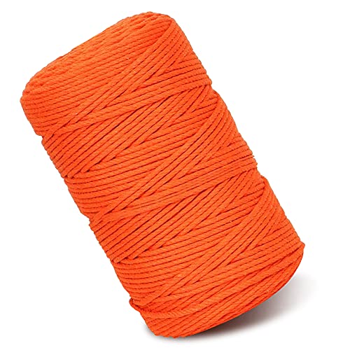 Czyan Makramee Garn 3mm x 200m Baumwollgarn Kordel Natur Baumwollkordel für Makramee DIY Handwerk Basteln Wand Aufhängung Pflanze Aufhänger Weben Dekoration (Orange) von Czyan