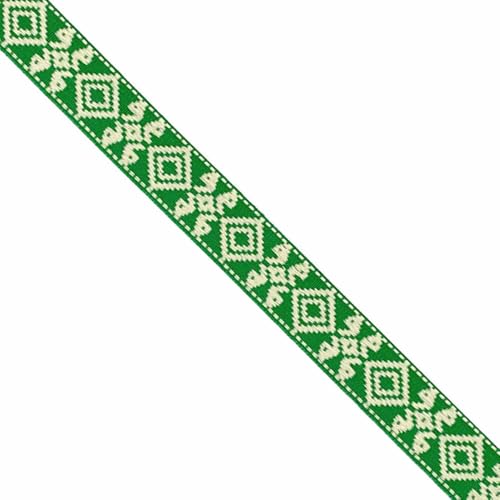 Designer's Shop JR 764 Jacquard-gewebtes einheimisches Diamantband, 21 mm x 4,5 m, DIY zum Nähen, Basteln, elfenbeinfarben von D DESIGNER'S SHOP