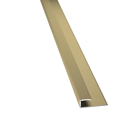 D-TACK Einfass-Profil Alu 8,2 mm | Bodenprofil | Als Abschluss bei hohen Bodenbelägen | Aus eloxiertem Aluminium | Zum Kleben, Schrauben oder Klemmen | Länge 2,7 m | Gold/Sand von D-Tack