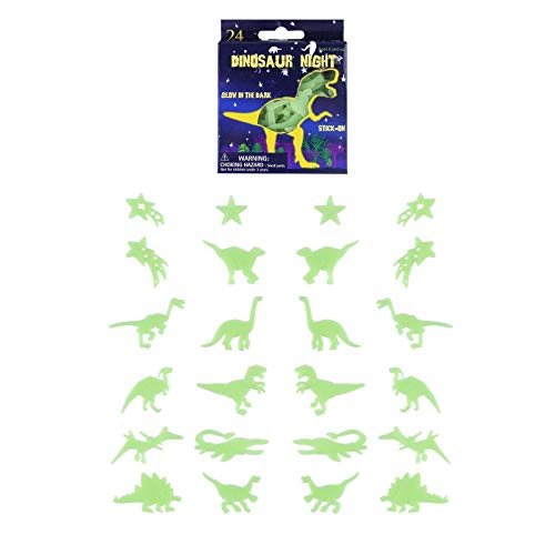 24 3D-Wandaufkleber, leuchten im Dunkeln, magische Dinosaurier und Sterne, fluoreszierende Wandaufkleber für sensorische Kinderzimmer, Baby, Kinder, Wohnzimmer, Dekoration (24 Dinosaurier & Sterne) von D.A.Y. Republic