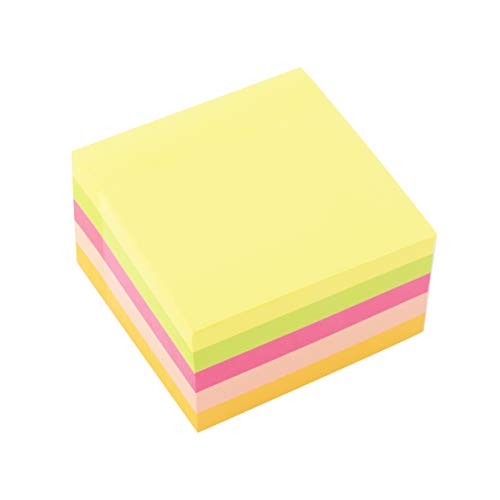 D.RECT 009261 Haftnotizwürfel Super Sticky Notes Selbstklebende Haftnotizzettel in 75x75mm 450 Blatt Neon von D.RECT