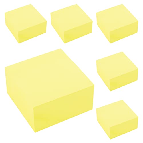 D.RECT 009326 Haftnotizwürfel Super Sticky Notes Selbstklebende Haftnotizzettel in 76x76mm 400 Blatt Gelb x 6 Stück von D.RECT