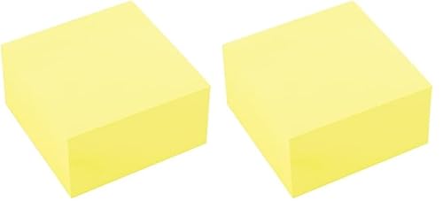 D.RECT - 009505 Haftnotizwürfel Super Sticky Notes |Notiz Klebezettel | Selbstklebende Haftnotizzettel in 51x51mm 400 Blatt Gelb (Packung mit 2) von D.RECT