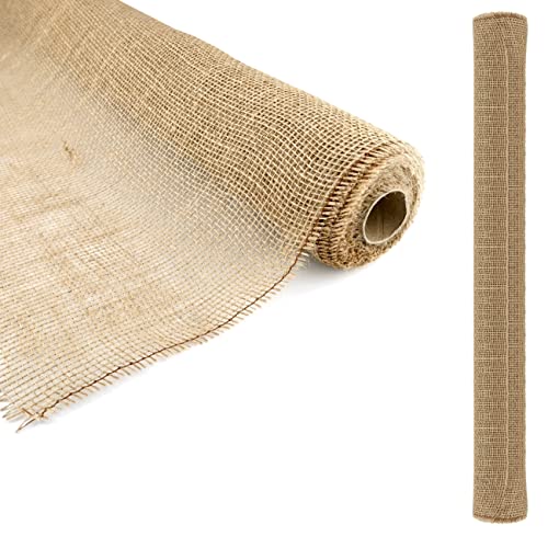 D.RECT Juteband Natur Braun Rolle 100x500cm - 100cm Breit - Jute Geschenkband Vintage - Dekoband Hochzeit - Jutestoff für Floristik und Dekoration von D.RECT