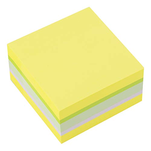 D.RECT 110624 ZITRUSFRUCHT Haftnotizwürfel Super Sticky Notes Selbstklebende Haftnotizzettel in 75x75mm 400 Blatt Neon von D.RECT