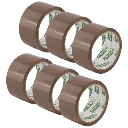 D.RECT Paketklebeband 6er Pack - Paketband - Klebeband Braun 50m x 48mm zum Verpacken von Paketen und Versandschachteln, Umzug - 6 Rollen von D.RECT