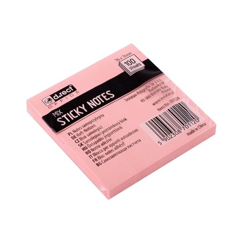 Haftnotizen 76x76mm Sticky Notes selbstklebende Haftnotizzettel für Büro Haus 100 Blatt Pastellfarben von D.RECT