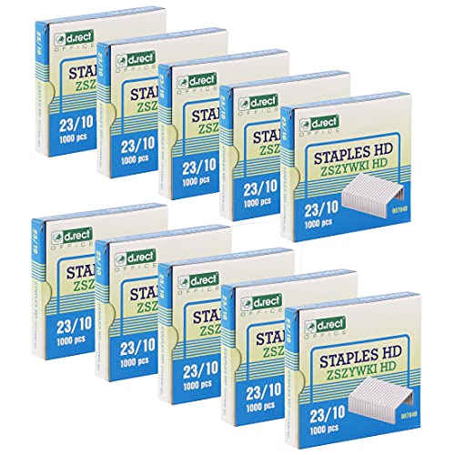 D.RECT Heftklammern 23/10 | Klammern für Büroheftgeräte | Tacker Heftklammern | Hefter Klammern | Verpackung 10000 Stück | 10x1000 Stück von D.RECT