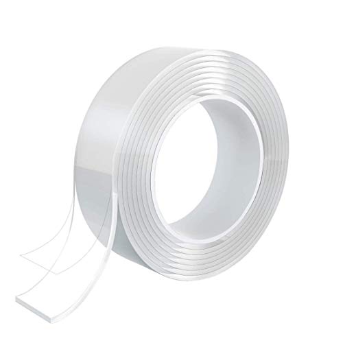 smart by Leviatan Doppelseitiges Klebeband Extra Stark 3m - Nano Tape - Transparent Entfernbares Wiederverwendbares Klebestreifen - Mehrfach Verwendbare Klebestreifen Double Sided, Breite 3cm von smart by Leviatan