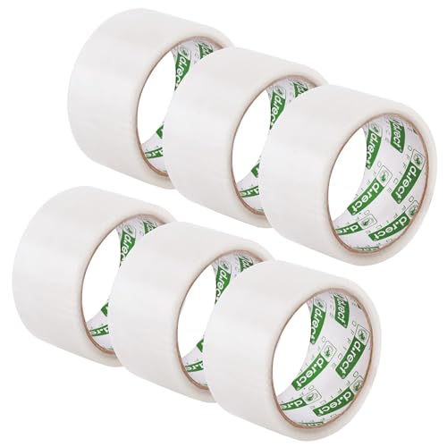 D.RECT Paketklebeband 6er Pack - Paketband - Klebeband Transparent 50m x 48mm zum Verpacken von Paketen und Versandschachteln, Umzug - 6 Rollen von D.RECT