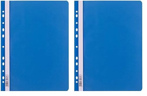 D.RECT Schnellhefter Lux PP A4 mit Perforation aus Starker Polypropylen-Folie Blau (Packung mit 2) von D.RECT