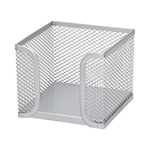 D.RECT - Zettelbox | aus Mesh | Solides Metall | Für den modernen Arbeitsplatz | Silber - 95x95x80 mm von D.RECT