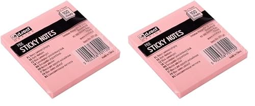 Haftnotizen 76x76mm Sticky Notes selbstklebende Haftnotizzettel für Büro Haus 100 Blatt Pastellfarben (Packung mit 2) von D.RECT