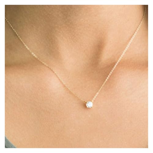 D1DCOHB Fashion Necklace Boho-Halskette, einfacher Strass-Anhänger, Modeschmuck for Frauen und Mädchen(Gold) von D1DCOHB