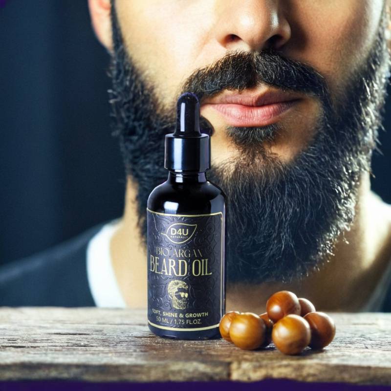 Natürliches Argan-Bartöl - Alle Natürlich Gewonnene Formel Mit Arganöl Erweicht, Glättet Und Stärkt Das Bartwachstum von D4uNaturally