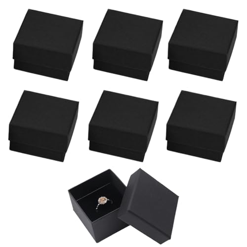 6 Pack Ringschachtel,Geschenkbox Ringbox,Schmuck Geschenkbox,Ring Box,Schmuckschatulle,Verlobungsring Box,Schmuckbox Klein,Kleine Geschenkbox Für Halskette, Ohrringe, Ring, Schmuckaufbewahrung von DAAIZIII