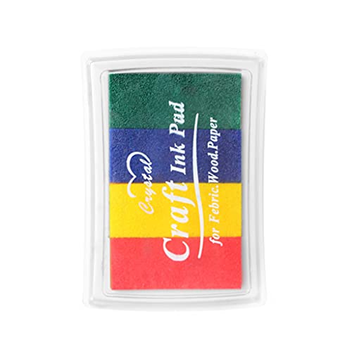 4 Farben Craft Pad Waschbar Stempelstempelkissen Ungiftige Multicolor Regenbogen Tintenpolster Für Kinderstudenten von DABAIXIONG