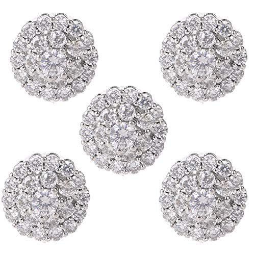 5pcs 12mm Kristall Für Strassblüten Runde Knöpfe Mit Luxuriösen Metallverzierungen Für Handwerksbehörden von DABAIXIONG