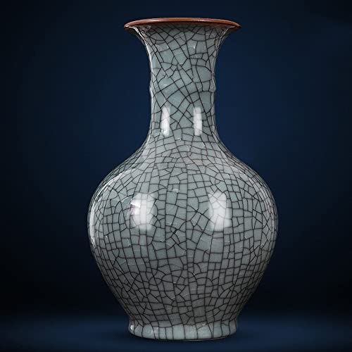 DACUDA Handbemalte Chinoiserie-Keramik, eisrissige Porzellanvasen, antike kaiserliche Brennöfen, blau-weiße chinesische Porzellanvase für den Heimgebrauch, kostenloses Basis- un von DACUDA