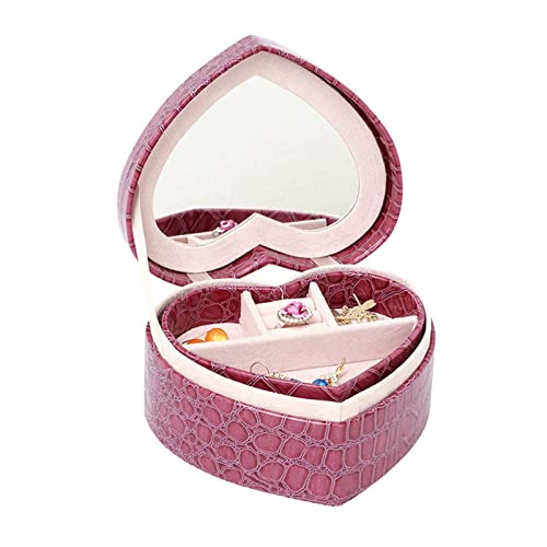 DACUDA Kleine Schmuckschatulle für unterwegs, 2-lagig, Organizer, Display, Aufbewahrungsbox mit Spiegel, Box für Ringe, Ohrringe, Halsketten von DACUDA