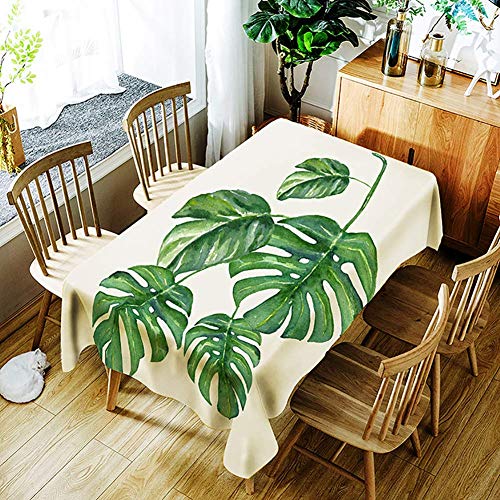 DACUDA Rechteckige Tischdecke im pastoralen Stil, Tischdecke mit Tropenpflanzen-Print, Tischdecke zum Schutz des Hauses, Dekoration (J 140x180cm(55x71inch)) von DACUDA