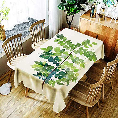 DACUDA Rechteckige Tischdecke im pastoralen Stil, Tischdecke mit tropischen Pflanzen-Print, Tischdecke als Heimschutzdekoration, Tischdecke (H 150 x 300 cm (59 x 118 Zoll)) von DACUDA