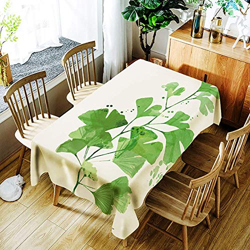 DACUDA Rechteckige Tischdecke im pastoralen Stil, Tischdecke mit tropischen Pflanzen-Print, Tischdecke als Heimschutzdekoration (C 140x180cm(55x71inch)) von DACUDA