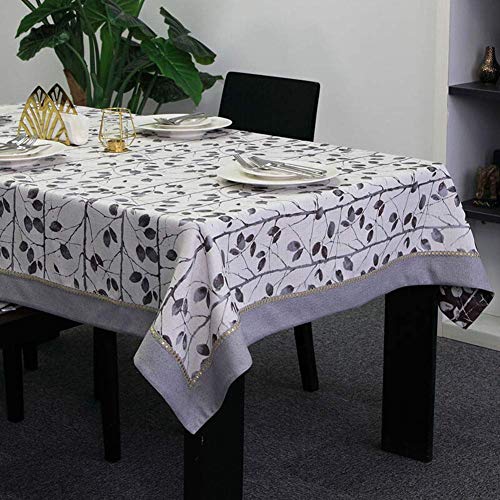 DACUDA Rechteckige Tischdecke mit Stickerei, schmutzabweisende, wasserdichte, Dicke Tischdecke, ideal für Buffet-Partys (135 x 200 cm) von DACUDA