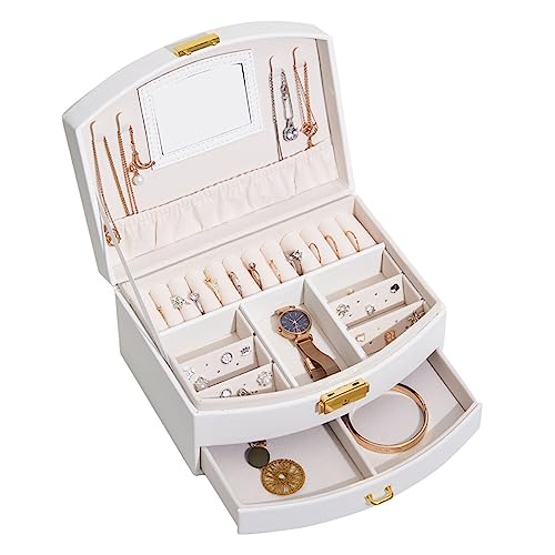 DACUDA Schmuck-Organizer-Box, Schmuckschatulle, Handschmuck, Aufbewahrungsbox für Ringe, Ohrringe, Ohrstecker, Armband-Organizer (C) von DACUDA