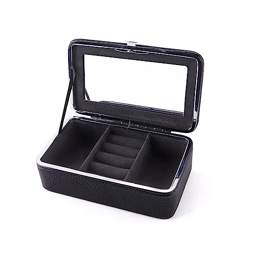 DACUDA Schmuck-Organizer-Box, eine rechteckige Schmuckschatulle, einfache Ohrringe, Halsketten, Ringe, Schmuck-Aufbewahrungsbox, Schmuckhalter, Organizer (B) von DACUDA