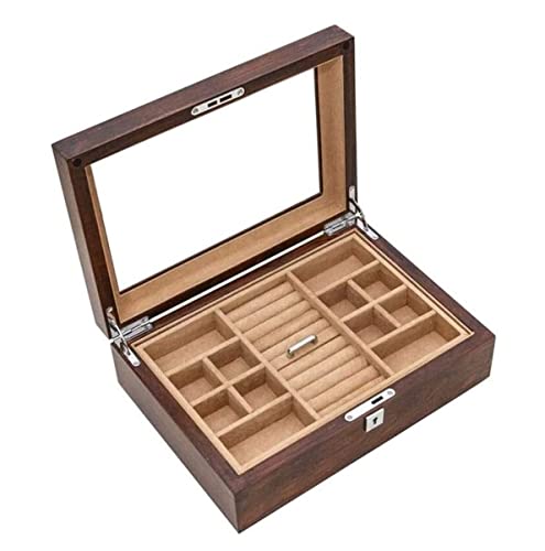 DACUDA Schmuckkästchen, Schmuckschatulle, Schmuckschatulle mit Schloss und Schlüssel, Schmuck-Organizer-Etui für Frauen, Halsketten, Ohrringe, Ringe, Schmuck-Organizer, Schmucks von DACUDA