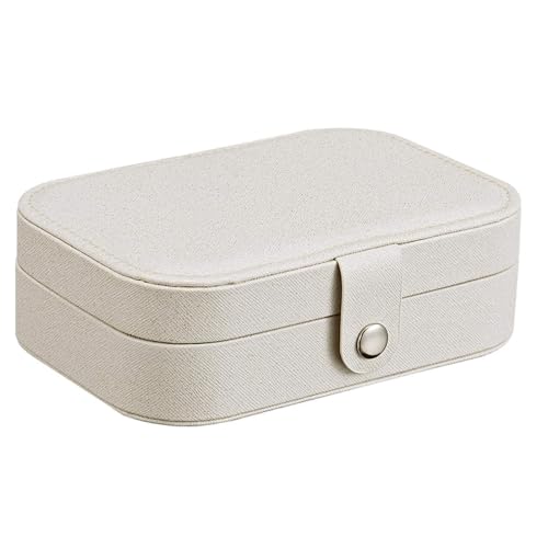 DACUDA Schmuckschatulle, 2-lagig, Schmucketui, Aufbewahrungsbox für Halsketten, Ringe, Ohrringe, tragbare Schmuckaufbewahrung, Schmuck-Organizer (A) von DACUDA