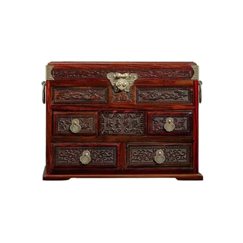 DACUDA Schmuckschatulle, Organizer, Schmuckschatulle, Aufbewahrungsbox, Massivholz, chinesische Retro-Schmuckschatulle, Schmuckschatulle (A) von DACUDA