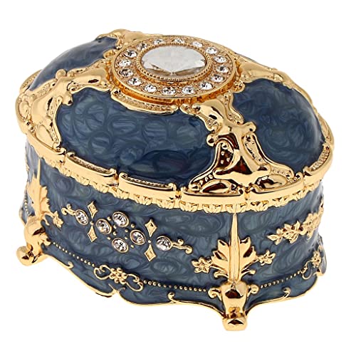 DACUDA Schmuckschatulle, Organizer, Schmuckschatulle, Aufbewahrungsbox, luxuriöse Retro-Schmuckschatulle aus Metall, Ring-Schmuckschatulle (D) von DACUDA