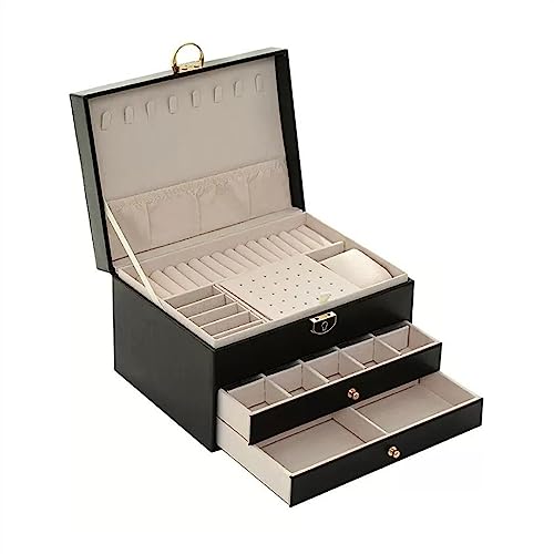 DACUDA Schmuckschatulle, Organizer, Schmuckschatulle, Organizer-Box mit Schloss, Ohrringe, Halskette, Armband, Handschmuck, Schmuckschatulle (A) von DACUDA