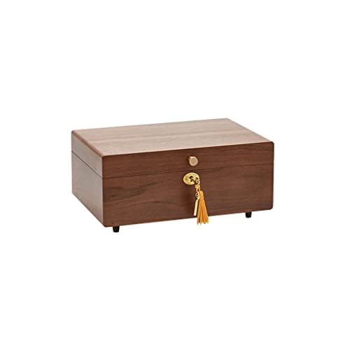 DACUDA Schmuckschatulle, Schmuckschatulle, Aufbewahrungsbox aus Holz, Retro-Box mit Halskettenhaken, Aufbewahrungsbox für Ringe, Ohrringe, Halsketten und Armbänder von DACUDA