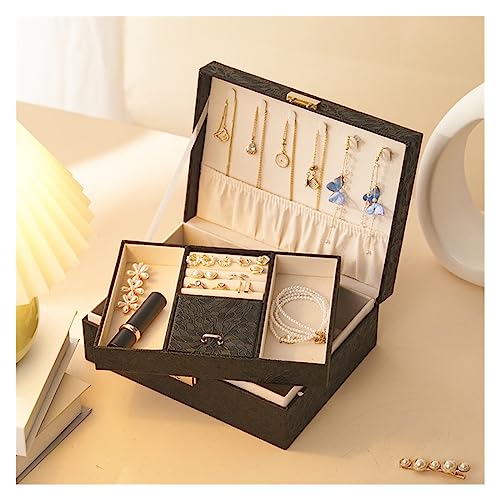 DACUDA Schmuckschatulle im europäischen Stil mit Schloss, Aufbewahrungsbox für Hochzeitsohrringe, Handschmuck, Schmuckhalter, Organizer (D) von DACUDA