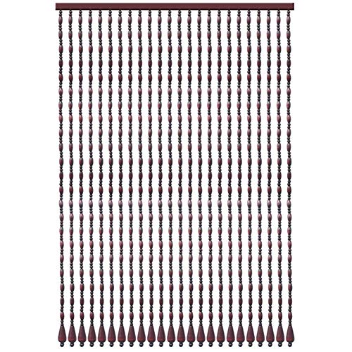 DACUDA Türvorhänge mit 31 Strängen Perlen für Türöffnungen, Holzperlen-Fadenvorhang für Raumteiler, Verschlüsselung, Eingang, Restaurant, Retro-Dekoration (A 0,8 x 1,95 m) von DACUDA