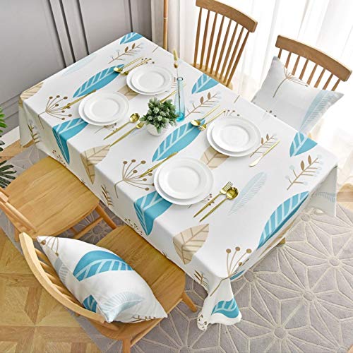 DACUDA wasserdichte Karierte Tischdecke aus Polyester für Familienrestaurants, Partys, Buffets und Picknicks (blau, 130 x 180 cm) von DACUDA