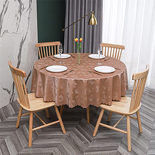 Runde Tischdecke aus PVC, abwischbare Tischdecke, wasserdicht, ölbeständig, knitterfrei, strapazierfähig, für Zuhause, Party, Picknick, draußen oder drinnen. (Silber, Dur von DACUDA