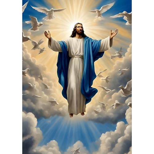 DAERLE 5D Diamond Painting Set für Erwachsene, Jesus Christus, Diamant Malerei Weihnachts-Jesus, DIY Diamond Painting Bastelset für Wohnzimmer und Schlafzimmer Wanddeko 30x40cm von DAERLE