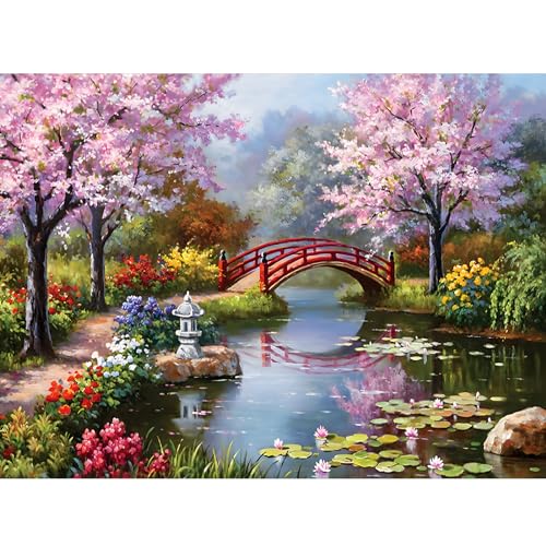 DAERLE 5D Diamond Painting Wunderschöne Landschaft, Diamant Painting Bilder Paradiesischer Garten, Diamond Art Full DIY Diamant Kunst Malerei Stickerei Set Kreuzstich Bilder Home Wand Dekor 40x30cm von DAERLE