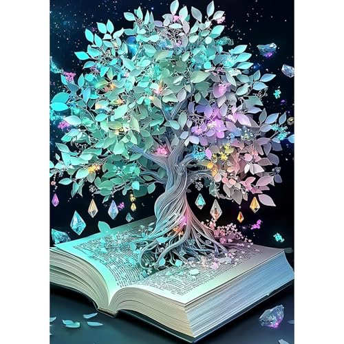 DAERLE Baum des Lebens Diamant Painting Bilder für Erwachsene Anfänger, 5D Buch Diamond Painting Set, DIY Strass Bilder Diamant Kunst Kits, Runde Steine Diamant Painting für Zuhause Dekor 30x40 cm von DAERLE