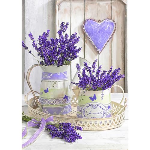 DAERLE DIY Lavendelblüte Diamond Painting Erwachsene Kinder, Diamant Painting Bilder Romantische Welt, 5D Diamant Kunst Diamant Malerei Set Cross Stickerei Malerei Kits für Heimdekor 30x40cm von DAERLE