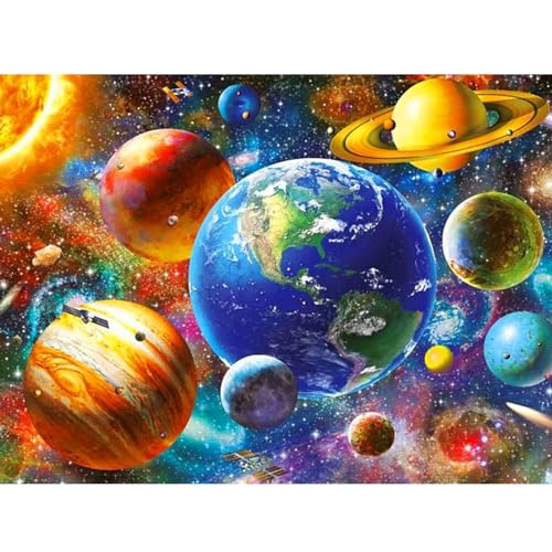 DAERLE Diamant Painting Bilder Buntes Universum, Diamond Painting Planet, Diamond Painting Set Galaxie, Diamond Painting Erwachsene, Kinder, Malen Nach Zahlen Erwachsene, Diamanten Dekoration 40x30cm von DAERLE