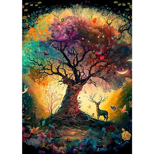 DAERLE Diamond Painting Baum des Lebens, Diamond Painting Zubehör, 5D Diamond Painting Erwachsene, Diamond Painting Set Landschaft Full Drill Geschenk für Home Wall Décor 30x40cm von DAERLE