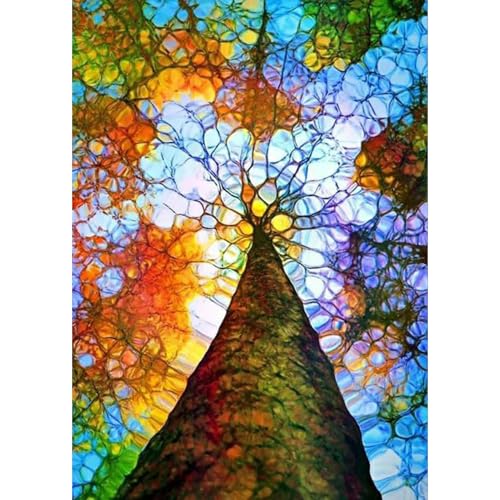 DAERLE Diamond Painting Erwachsene Abstrakter Baum künstlerisch, Diamant Painting Bilder Glasmalerei Baum, 5D Diamend Painting Bilder als für Geschenk Zuhause Wanddekoration 30x40cm von DAERLE